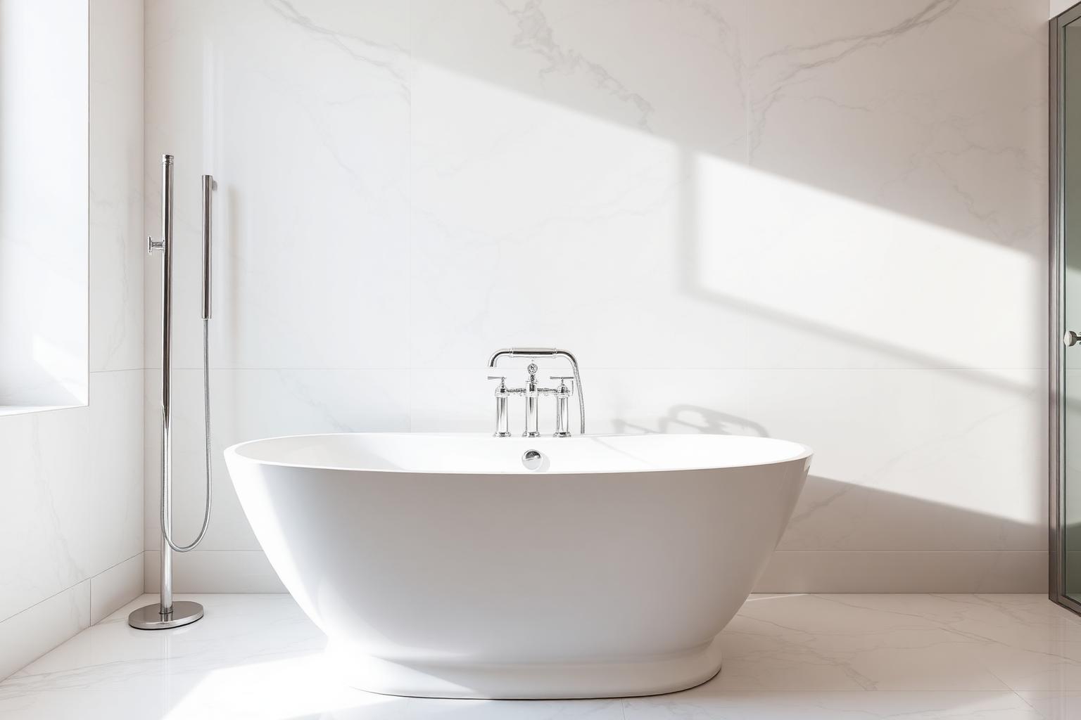 Luxury bathroom fixture installation